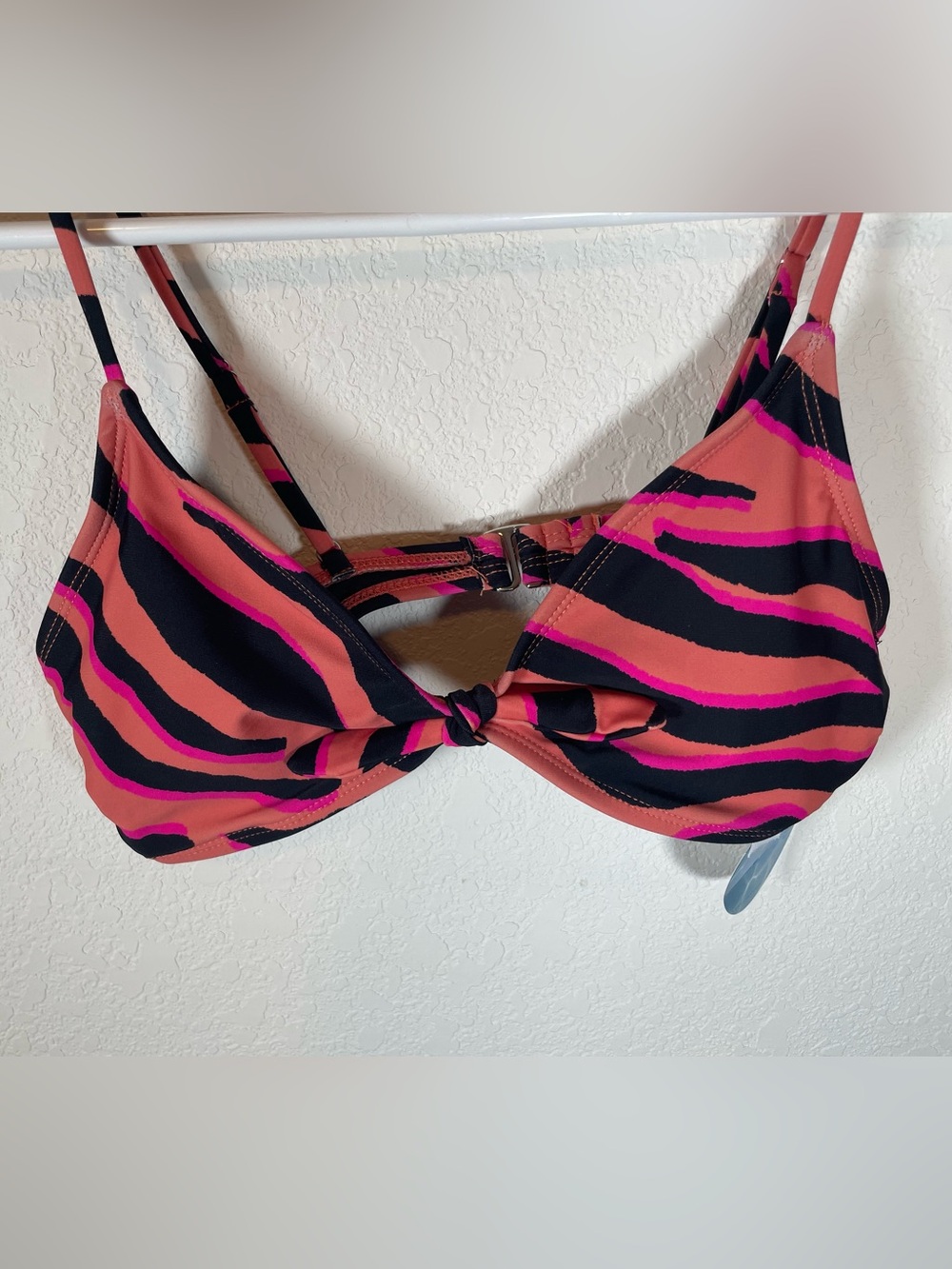 Decree Pink Black Zebra Print Triangle
Bikini Top Knot Front - Picture 3 of 9